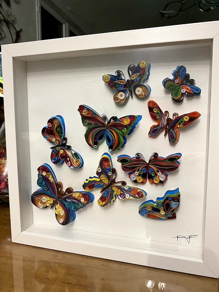 PAPILLONS quilling tableau papillons