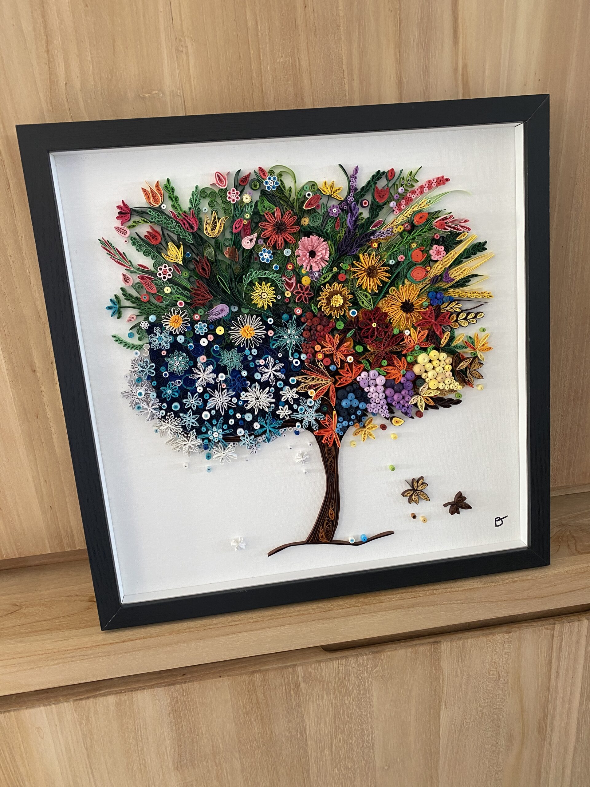 ARBRE DES SAISONS QUILLING TABLEAU ARBRE DES SAISONS