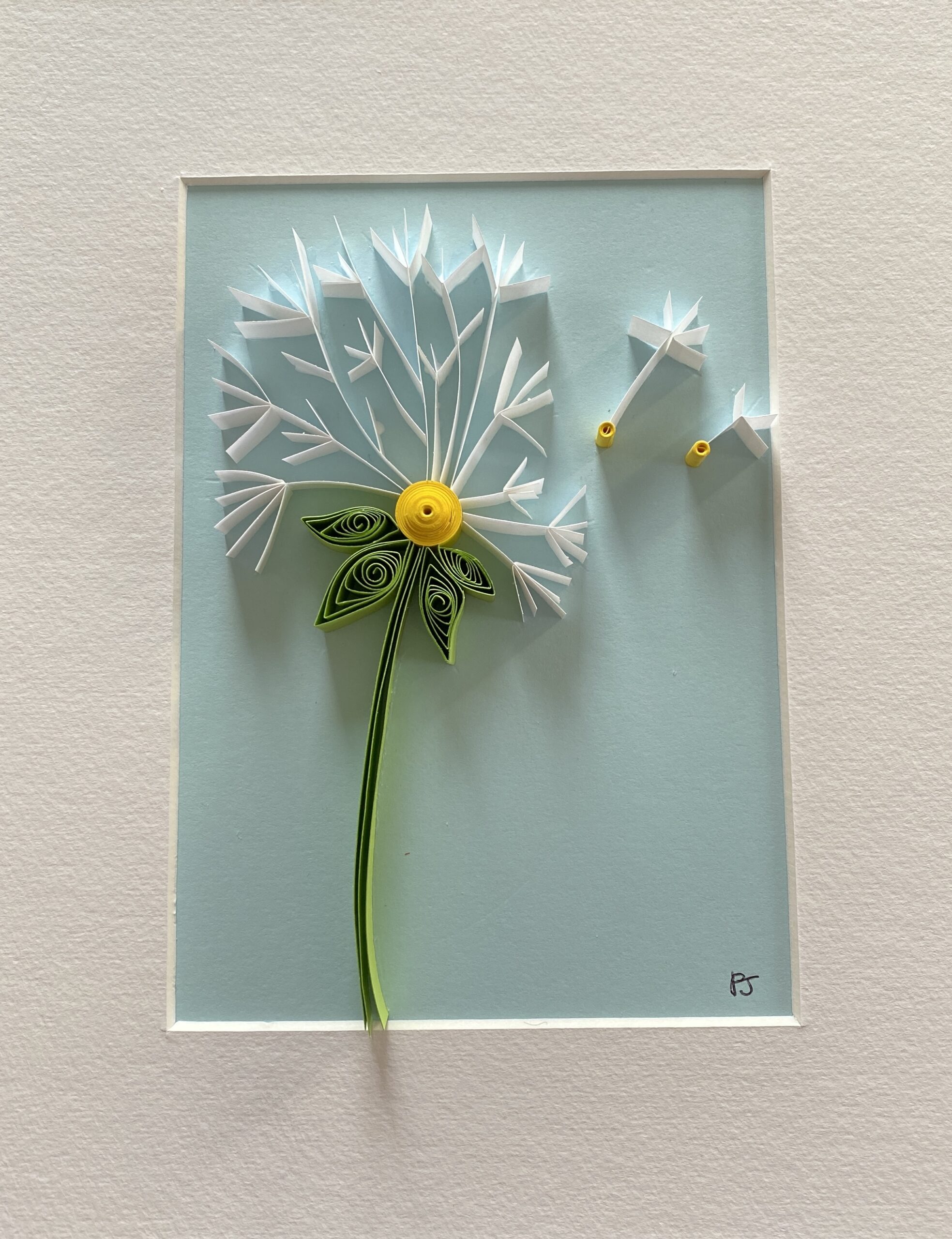 FLEUR BLANCHE QUILLING TABLEAU FLEUR BLANCHE