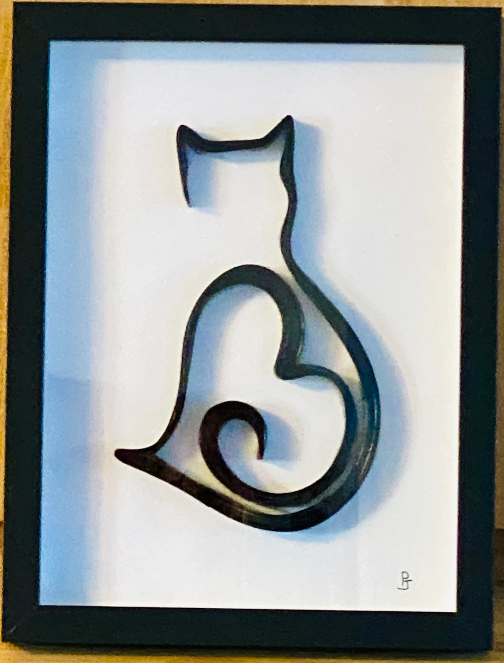 SILHOUETTE CHAT FOND BLANC (1) QUILLING CHAT NOIR